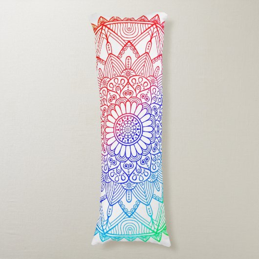 Coussins Longs Rainbow Mandala (Devant (Vertical))