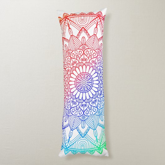 Coussins Longs Rainbow Mandala (Dos (Vertical))