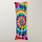 Coussins Longs Rainbow Spiral - conception classique de teinture  (Devant (Vertical))