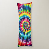Coussins Longs Rainbow Spiral - conception classique de teinture  (Dos (Vertical))