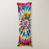 Coussins Longs Rainbow Spiral - conception classique de teinture  (Devant (Vertical))