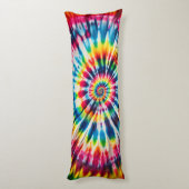 Coussins Longs Rainbow Spiral - conception classique de teinture  (Dos (Vertical))