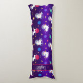 Coussins Longs Rainbow Unicorns In Space Purple Ombre (Devant (Vertical))