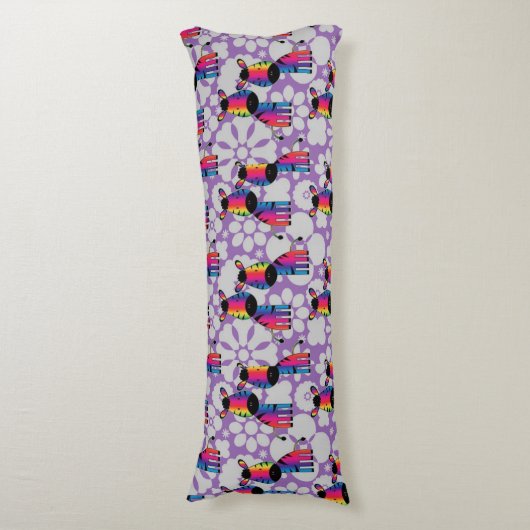 Coussins Longs Rainbow Zebra (Devant (Vertical))