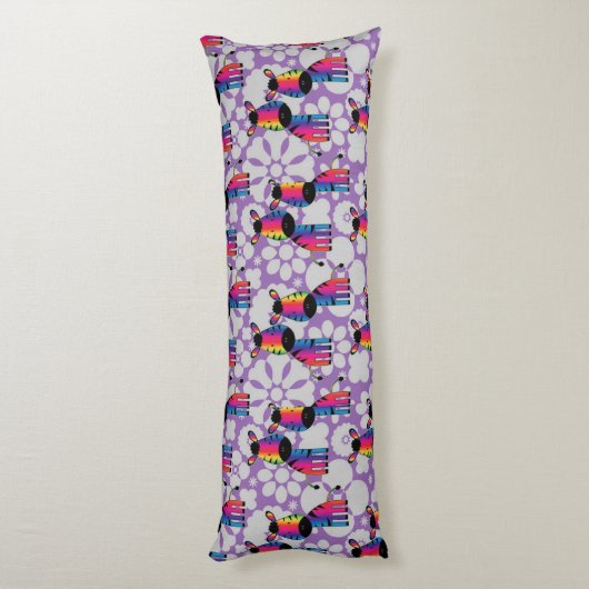 Coussins Longs Rainbow Zebra (Dos (Vertical))