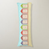 Coussins Longs Rangée colorée de huttes de plage été (Devant (Vertical))