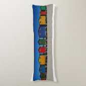 Coussins Longs Rangée de cases de plage aux couleurs vives (Devant (Vertical))