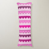Coussins Longs Rangs de cœurs rose (Devant (Vertical))