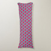 Coussins Longs Raspberry Sarcelle Blanc Quatrefeuille Marocain #5 (Devant (Vertical))