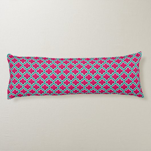 Coussins Longs Raspberry Teal White Moroccan (Dos)