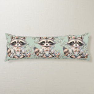 Coussins Longs Raton laveur pastel Cottagecore habillé vintage