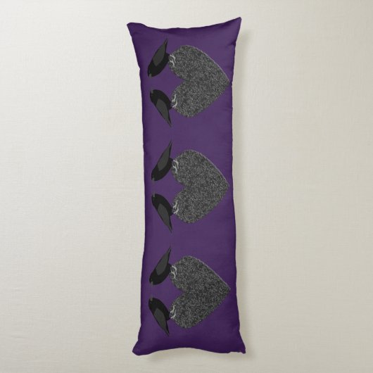 Coussins Longs Ravens gothiques et Coeur noir (Dos (Vertical))