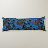 Coussins Longs Ravins et roses bleus (Dos)