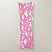 Coussins Longs Rawr Moderne Blanc Dinosaure Silhouettes (Devant (Vertical))