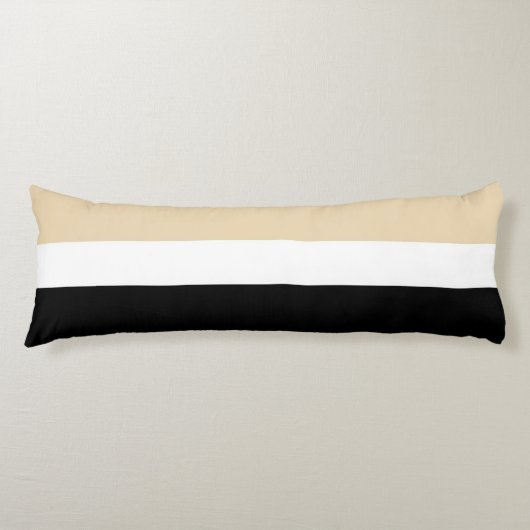 Coussins Longs Rayure Abstraite Beige Noir (Devant)