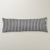 Coussins Longs Rayure Noir Blanc Noir Monogramme Nom (Dos)