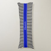 Coussins Longs Rayure Noir Blanc Noir Monogramme Nom (Devant (Vertical))