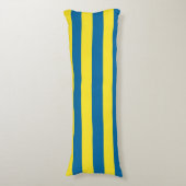 Coussins Longs Rayures | Bleu et jaune | Personnalisable (Devant (Vertical))