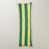 Coussins Longs Rayures | Bleu et jaune | Personnalisable (Dos (Vertical))