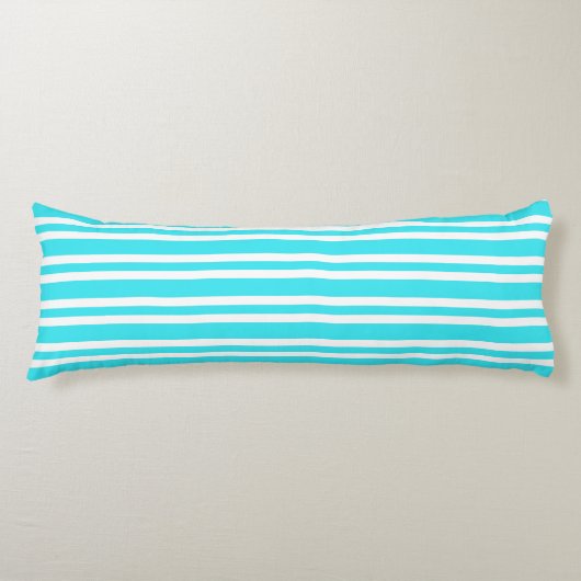 Coussins Longs Rayures Bleues et Blanches Motif Sans Fin (Devant)