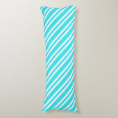 Coussins Longs Rayures Bleues et Blanches Motif Sans Fin (Devant (Vertical))