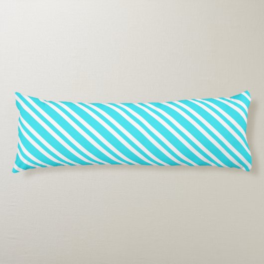 Coussins Longs Rayures Bleues et Blanches Motif Sans Fin (Devant)