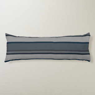 Coussins Longs Rayures bleues et grises