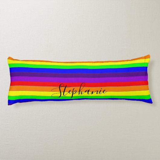 Coussins Longs Rayures de couleur d'arc-en-ciel Abstrait Monogram (Dos)