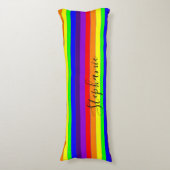 Coussins Longs Rayures de couleur d'arc-en-ciel Abstrait Monogram (Devant (Vertical))