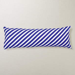 Coussins Longs Rayures diagonales bleues et blanches
