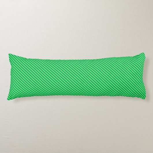 Coussins Longs Rayures diagonales - vert émeraude et blanc (Devant)