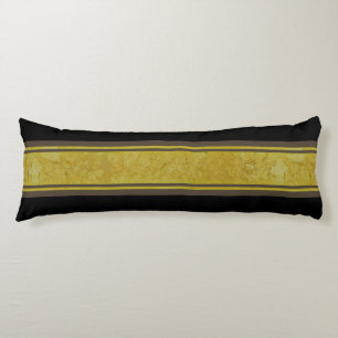 Coussins Longs Rayures dorées brun foncé + la couleur de votre fo