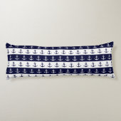 Coussins Longs Rayures et motif nautiques d'ancre (Dos)