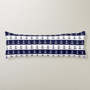 Coussins Longs Rayures et motif nautiques d'ancre