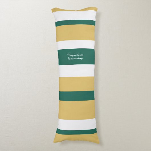 Coussins Longs Rayures Harmonieuses Lignes Vert Or Blanc (Devant (Vertical))