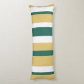 Coussins Longs Rayures Harmonieuses Lignes Vert Or Blanc (Dos (Vertical))