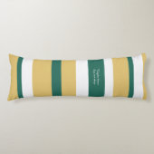 Coussins Longs Rayures Harmonieuses Lignes Vert Or Blanc (Devant)