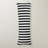Coussins Longs Rayures horizontales larges noires et blanches à (Devant (Vertical))