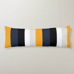 Coussins Longs Rayures jaunes, bleues, blanches et noires