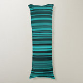 Coussins Longs Rayures noires et sarcelle (Devant (Vertical))