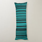 Coussins Longs Rayures noires et sarcelle (Dos (Vertical))