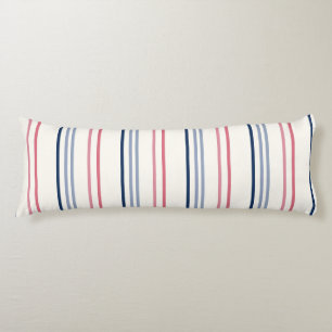 Coussins Longs Rayures roses bleues et blanches