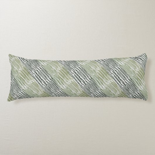 Coussins Longs Rayures Vertes Tribales Motif Abstrait (Devant)