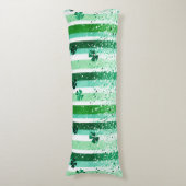 Coussins Longs Rayures verticales blanches et vertes classiques a (Devant (Vertical))