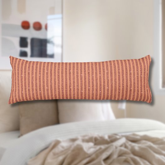 Coussins Longs Rayures verticales de style pailleté orange mangue