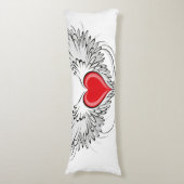 Coussins Longs Red Angel Coeur avec ailes (Devant (Vertical))