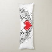 Coussins Longs Red Angel Coeur avec ailes (Dos (Vertical))