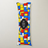 Coussins Longs Red Blue Yellow Mondrian Blk Quatrefoil 3 monogram (Devant (Vertical))