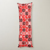 Coussins Longs Red Christmas Holiday Cute Tree Reinder (Dos (Vertical))