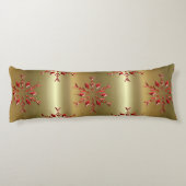 Coussins Longs Red Christmas Stars on Gold (Dos)